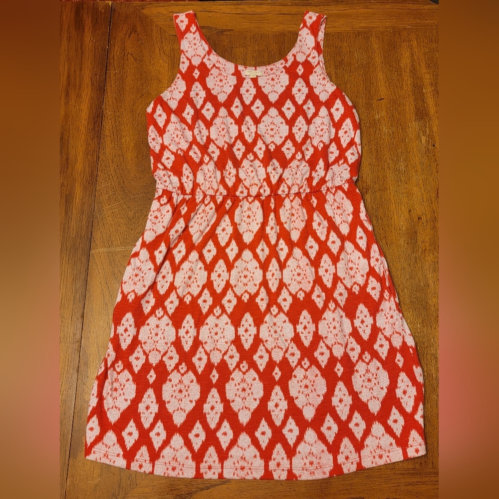 Sonoma Red & White Pattern Dress - Size Large